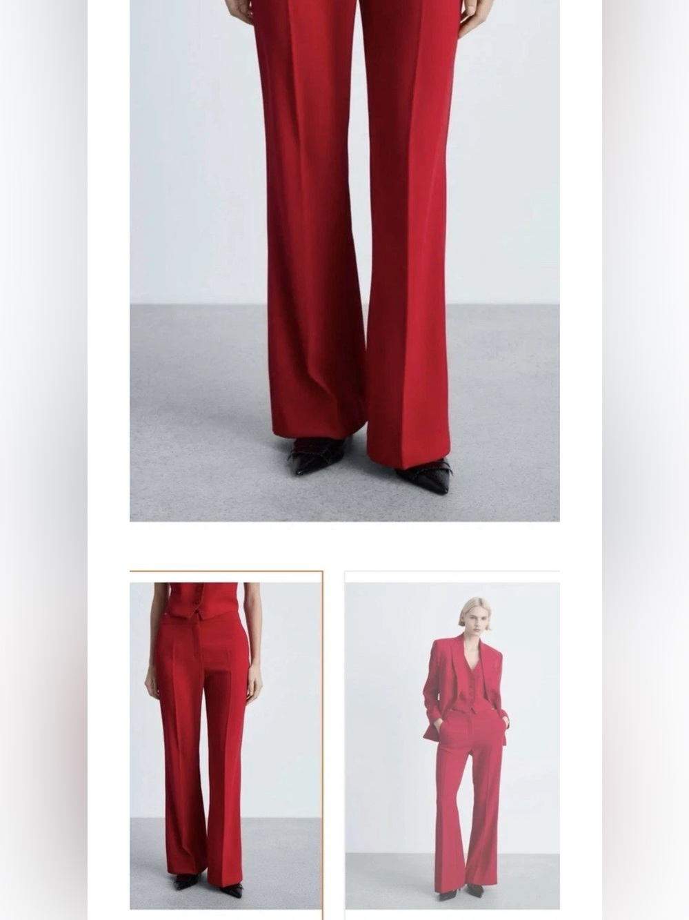 Trendyol Red Wide-Leg Dress Pants